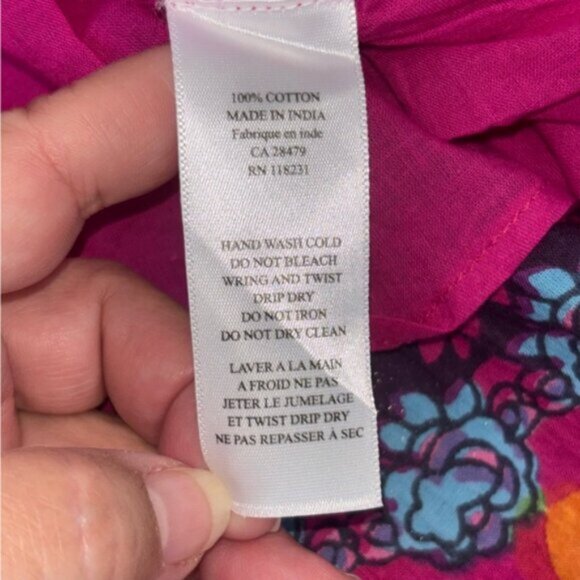 Variations Womens Medium Vibrant Fuchsia Patterned Skirt Bohemian Lined Tie Midi - Picture 3 of 7